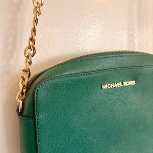 Michael Kors Emerald Crossbody with Gold Chain